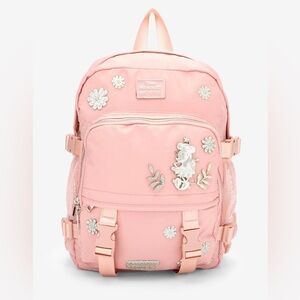 Disney Minnie Mouse Floral Pink Blush Multi-Pocket Backpack bag purse overnight